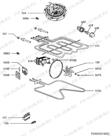 Взрыв-схема плиты (духовки) Electrolux EOB64340X - Схема узла Electrical equipment